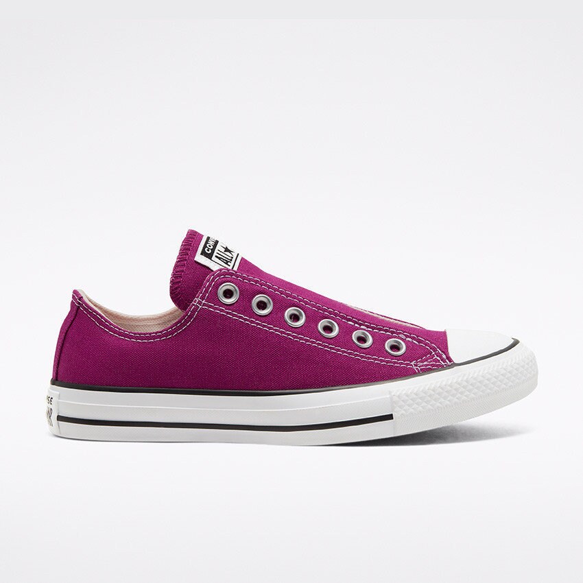 maroon slip on converse