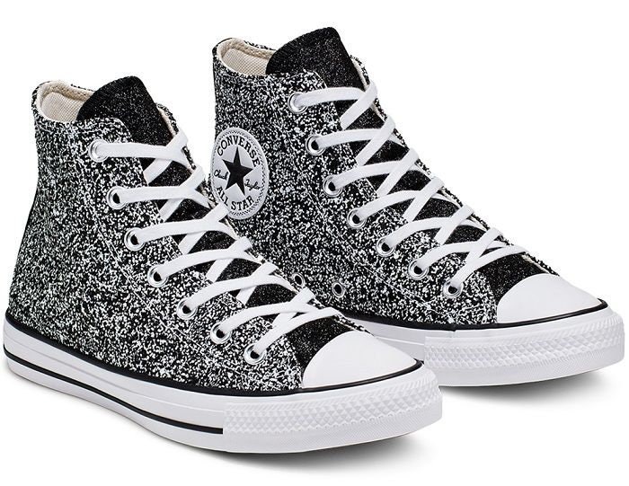 silver glitter converse high tops