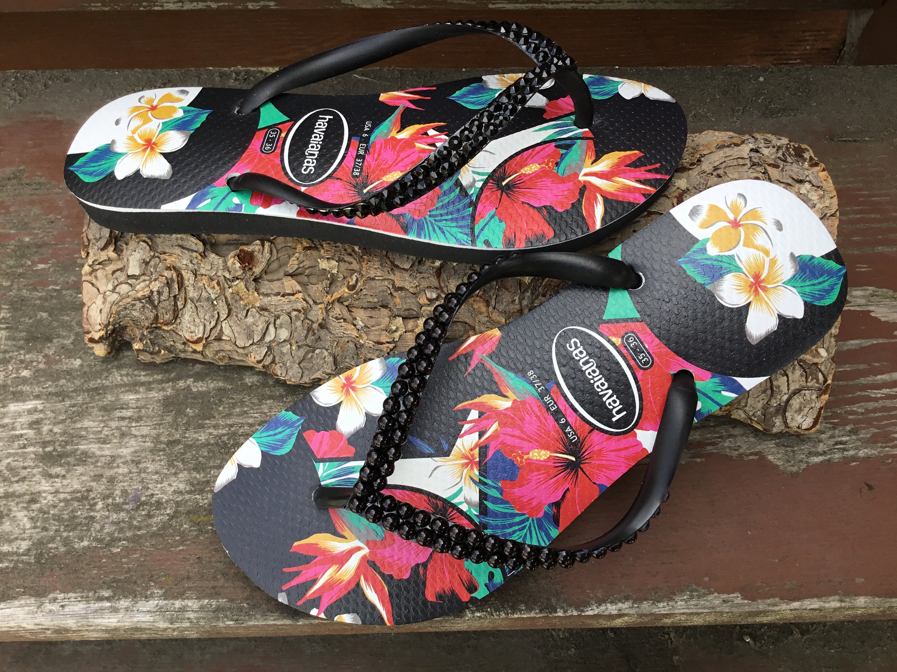 havaianas black crystal