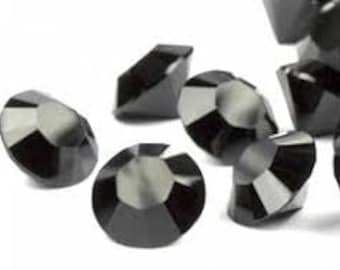 24 piezas de cristales Swarovski 1088 de color negro azabache con parte posterior puntiaguda, lámina de platino, pp24 (3 mm) y pp31 (4 mm), gemas de diamantes de imitación para manualidades y reparación de joyería.