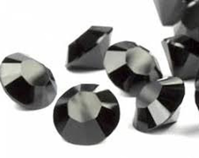 24 pcs Jet Black Swarovski Crystal 1088 pointed back Chaton platinum foil pp24 3mm & pp31 4mm Rhinestone gems diy Jewelry repair craft beads