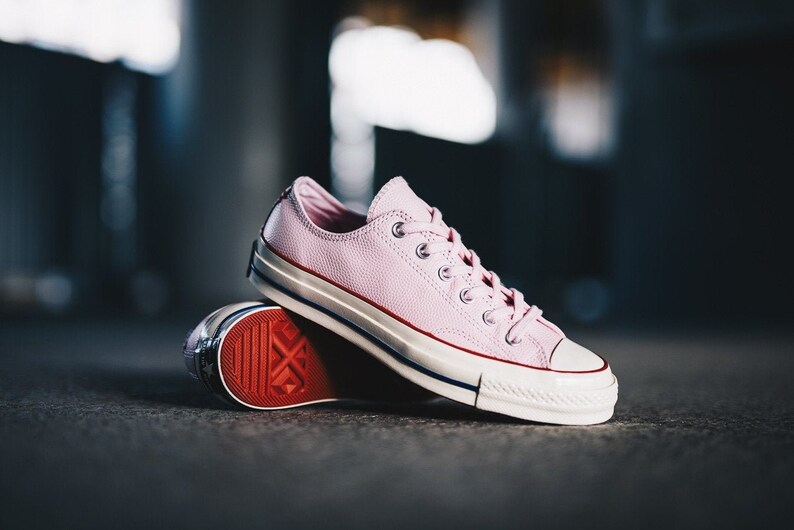 baby pink leather converse