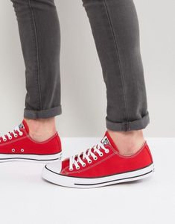 all red converse low