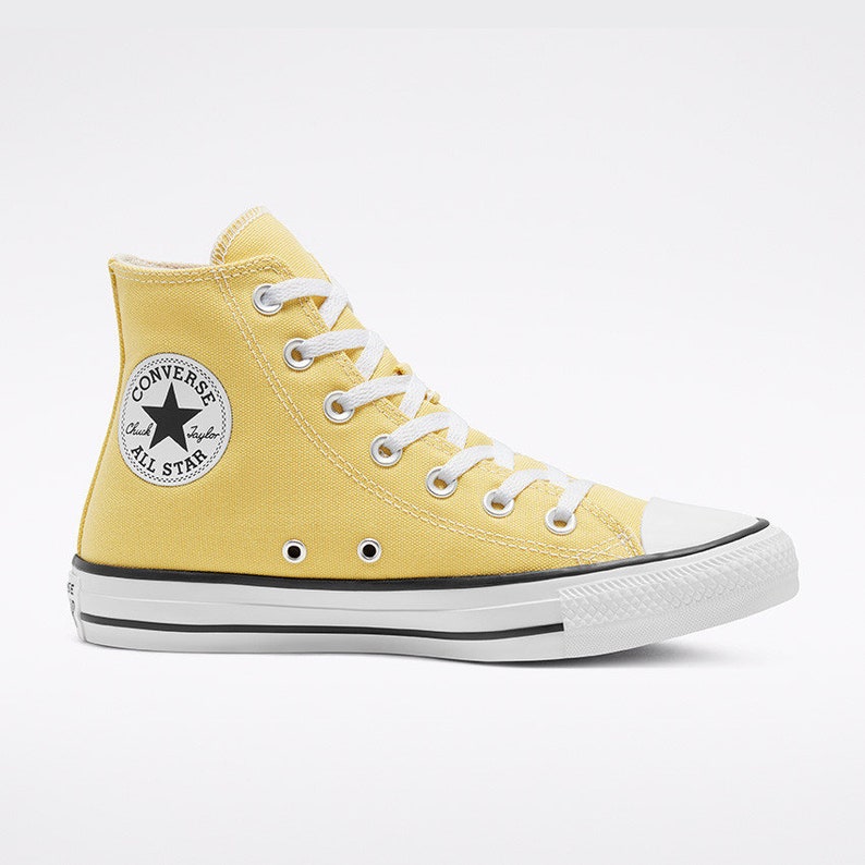 Butter Yellow Converse High Top Kicks Custom w/ Swarovski | Etsy