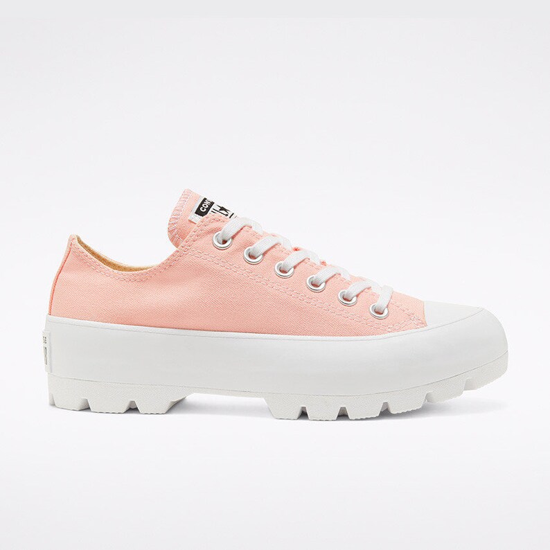 Pink Platform Converse Lugged Low Top Boot Canvas Wedge Club | Etsy