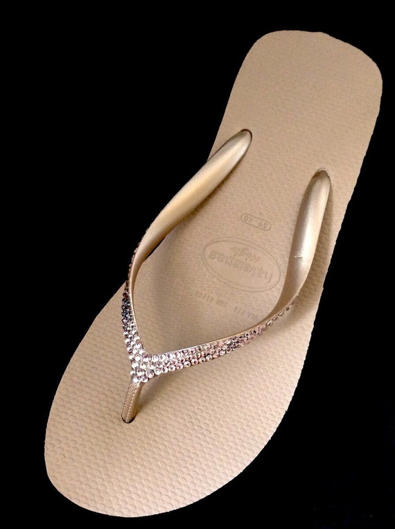 havaianas wedge rose gold