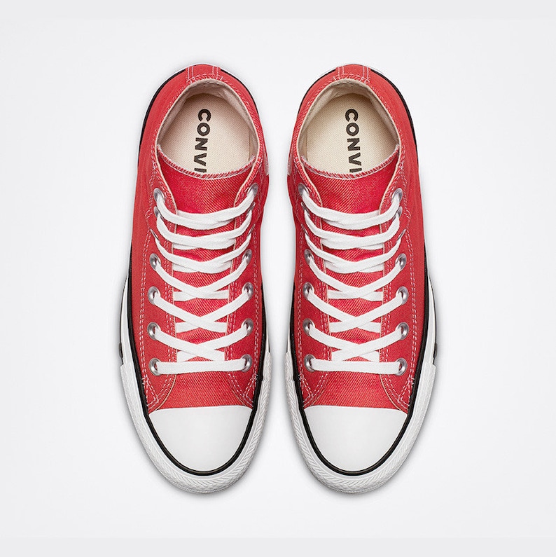 Black Red Converse High Top Love Heart Custom w/ Swarovski Etsy