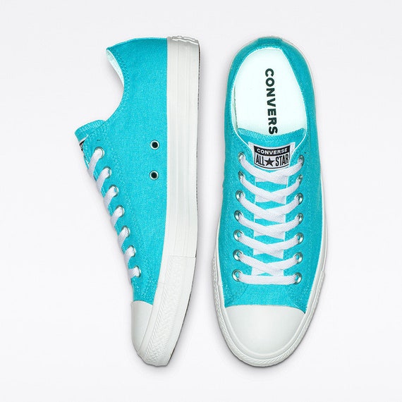 aqua blue converse