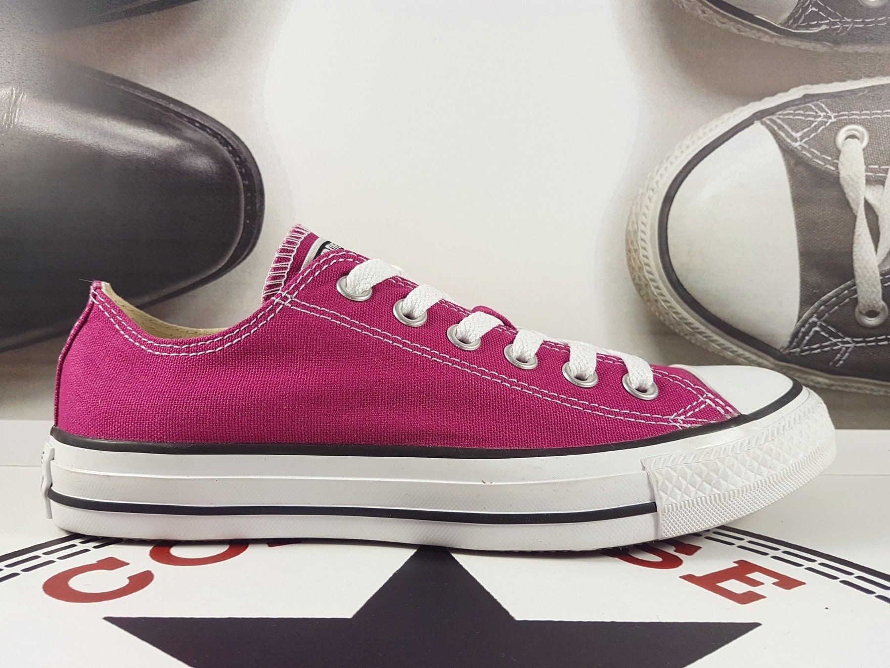 Pink Converse Low Top Orchid Raspberry Sapphire Fuchsia Magenta w ...