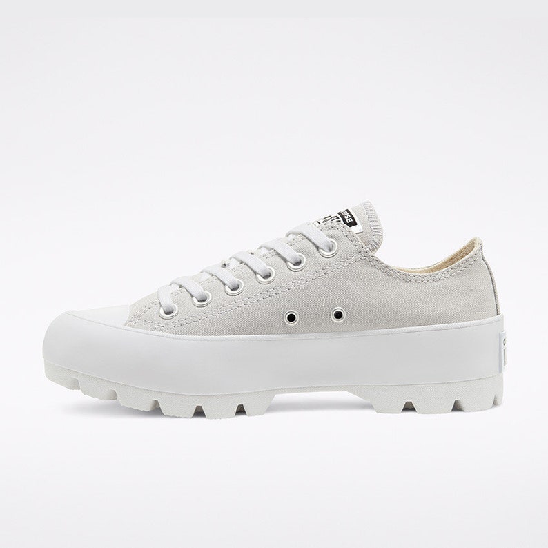 Gray Platform Converse Lugged Low Top Boot Canvas Wedge Club Etsy