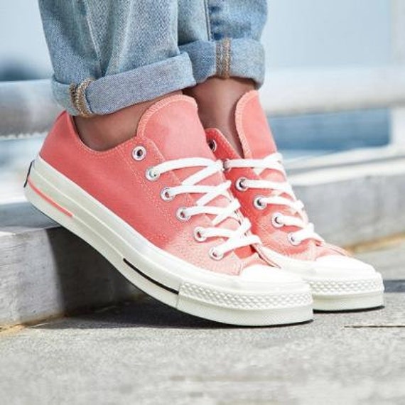 coral converse low tops