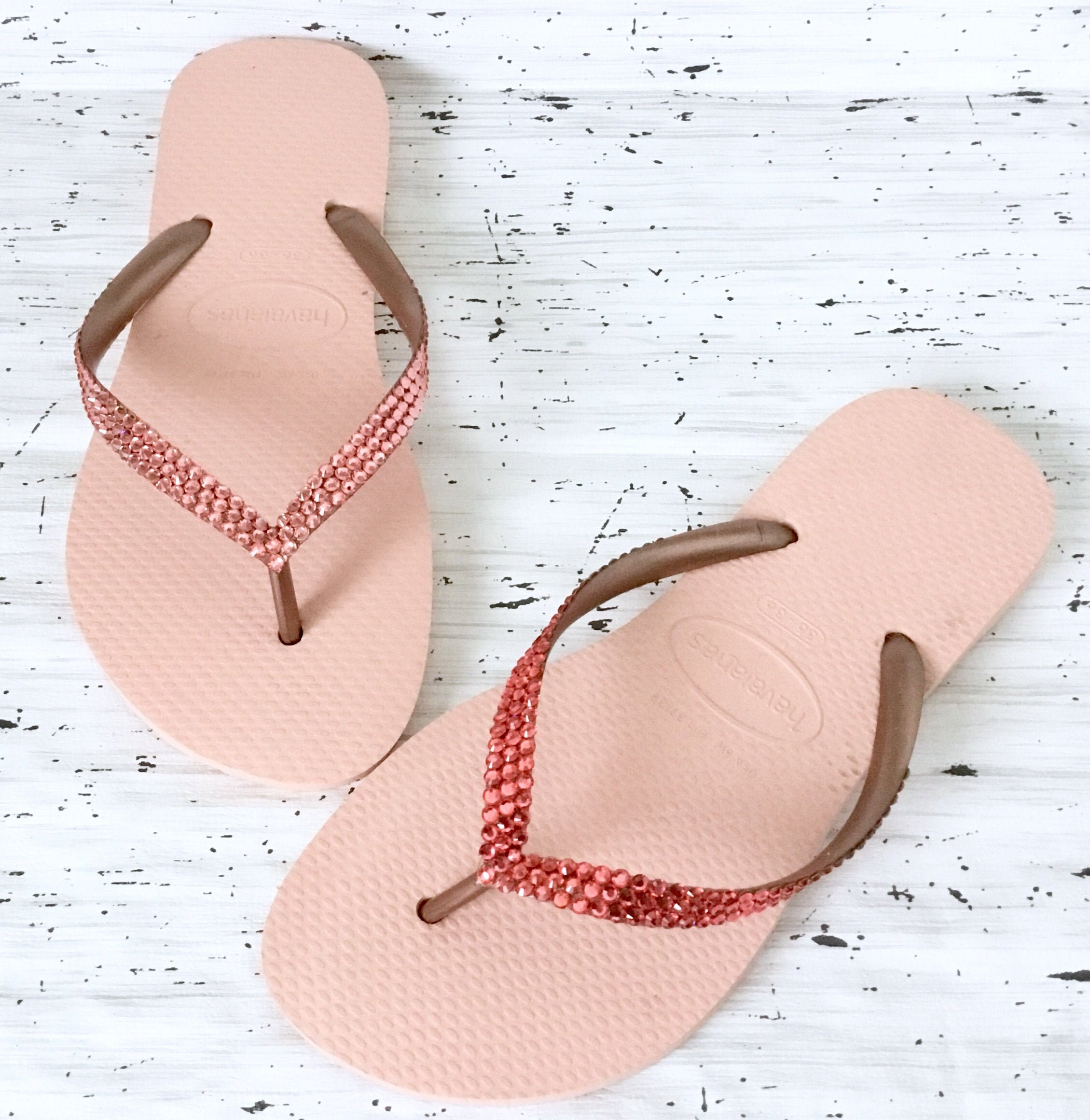 pink flip flops with bling