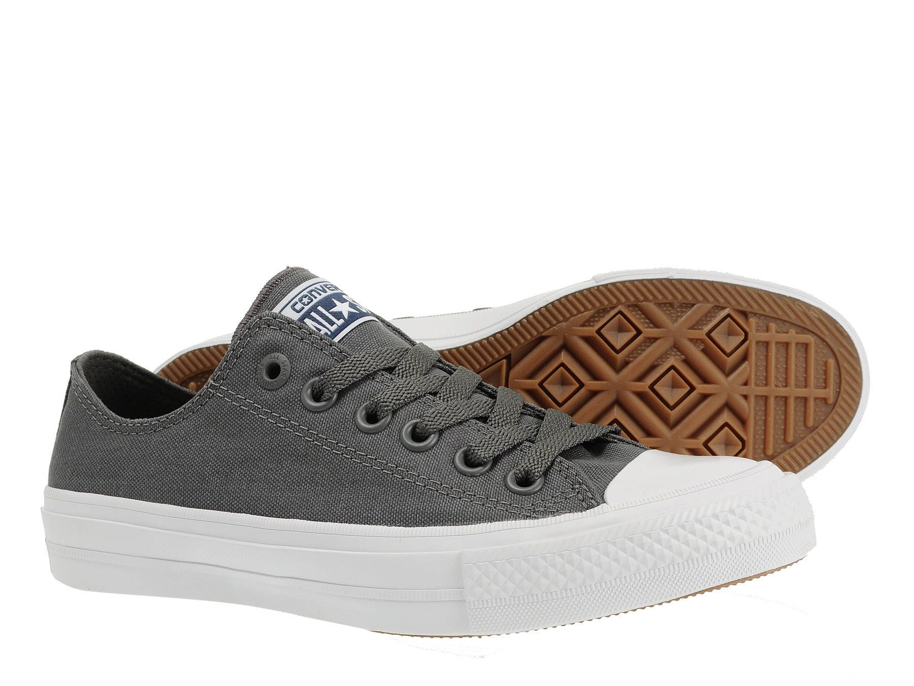 Gray Converse Low Top Wedding Chuck Taylor II Mono Charcoal Grey Thunder Silver w Swarovski Crystal Rhinestones All Stars Sneakers Shoes