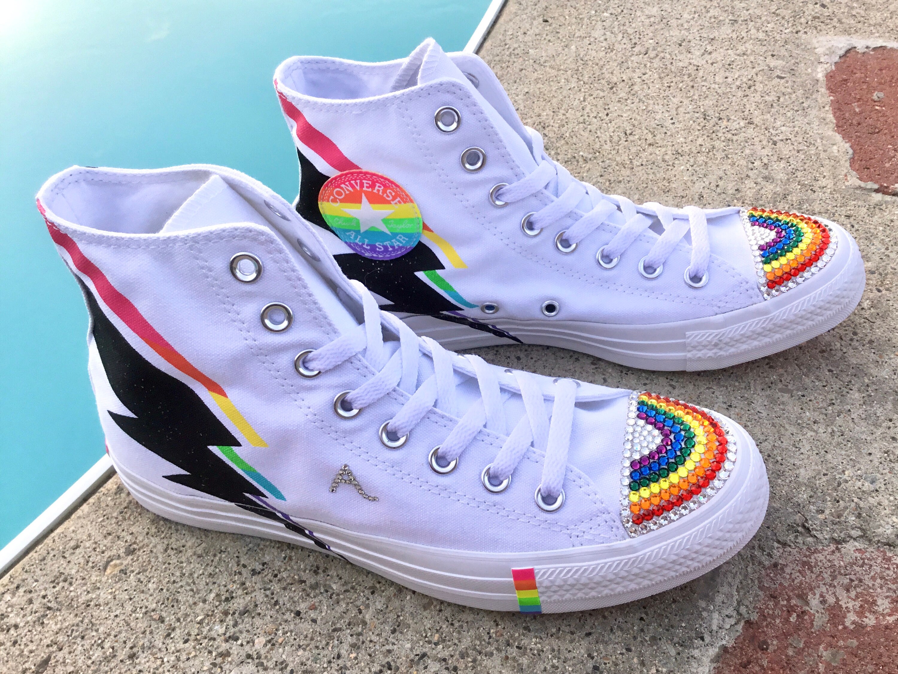 Converse Pride LGBTQ Rainbow Mens Multicolor White High Top Etsy