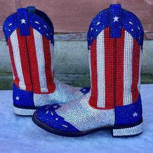 INFORMATION ONLY Custom Service Rhinestone Cowboy Motorcycle Riding Bike Got Boots w/Swarovski® Crystal Bling Dynamite YOUR Preowned Shoes image 6