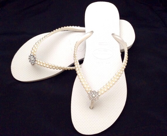 Havaianas Slim flip flops Cream Pearls Bridal Ivory Off White | Etsy
