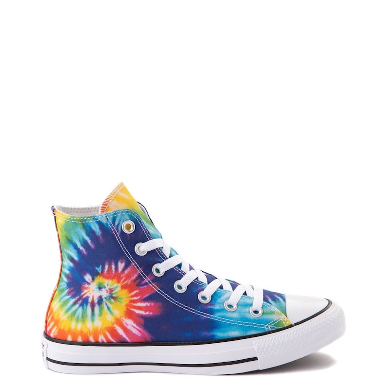 Tie Dye Converse High Tops Canvas Rainbow Custom Kicks w