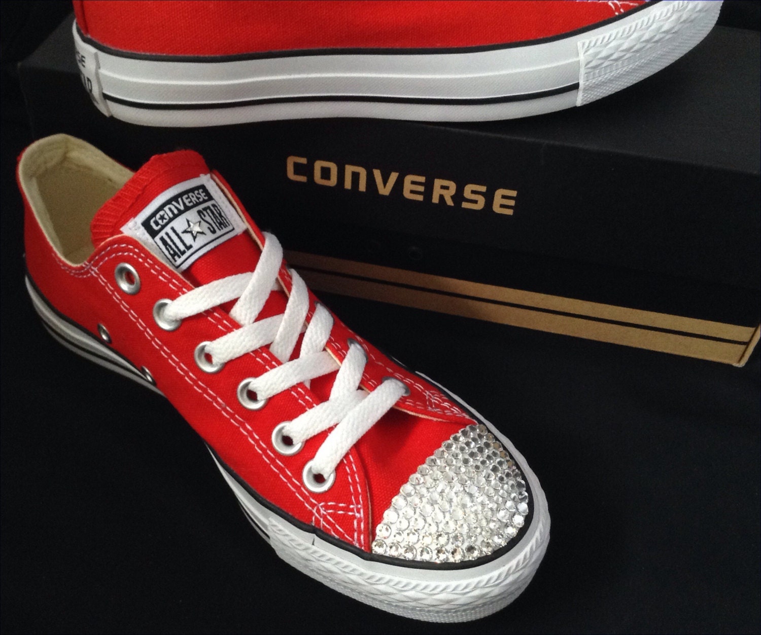 custom red converse