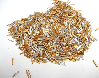 Vintage Swarovski Crystal Sliver Baguettes: 10x2mm Gold Foil Art 109 (12 pc)