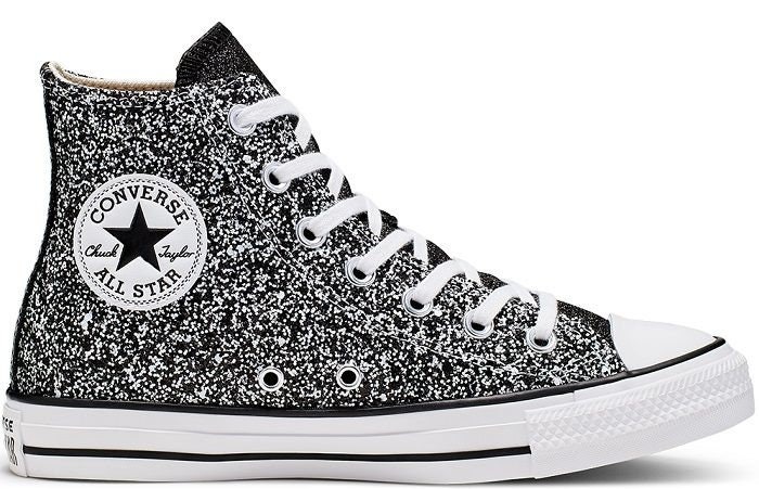 silver glitter converse high tops
