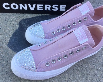 converse chuck taylor trainers in pink blush with metallic toe cap