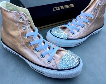 rose gold converse glitter