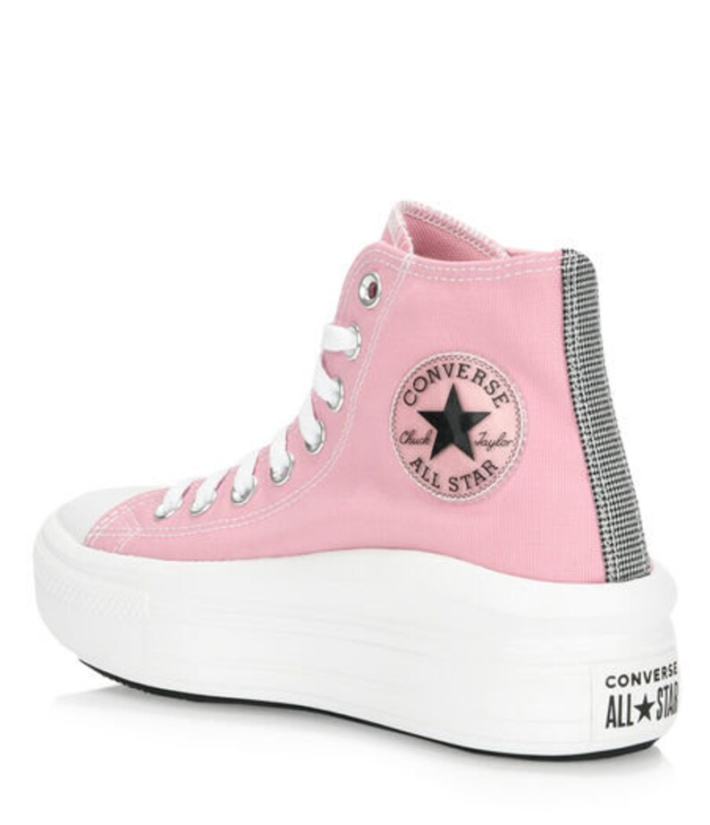 Converse Move on White Pink High Top Boots Platform Wedge Lift | Etsy