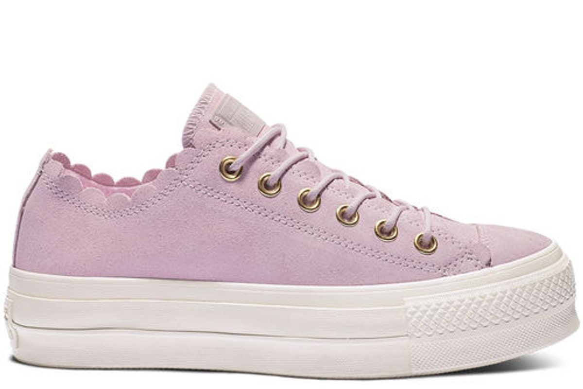 converse all star low leather pale mauve blush gold