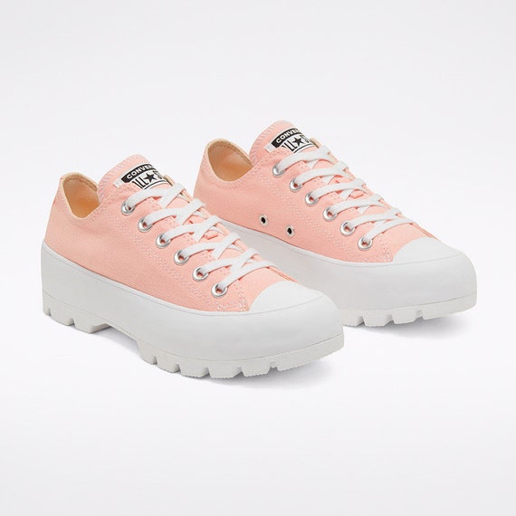 pink low top platform converse