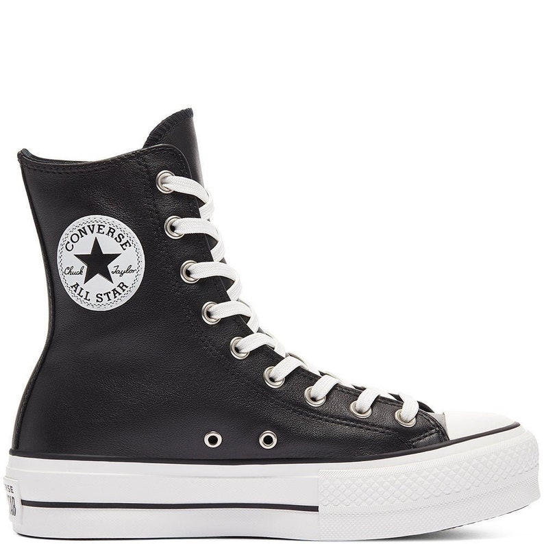 leather converse high top platform