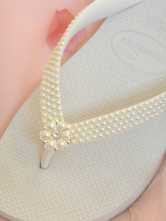 ivory wedding flip flops