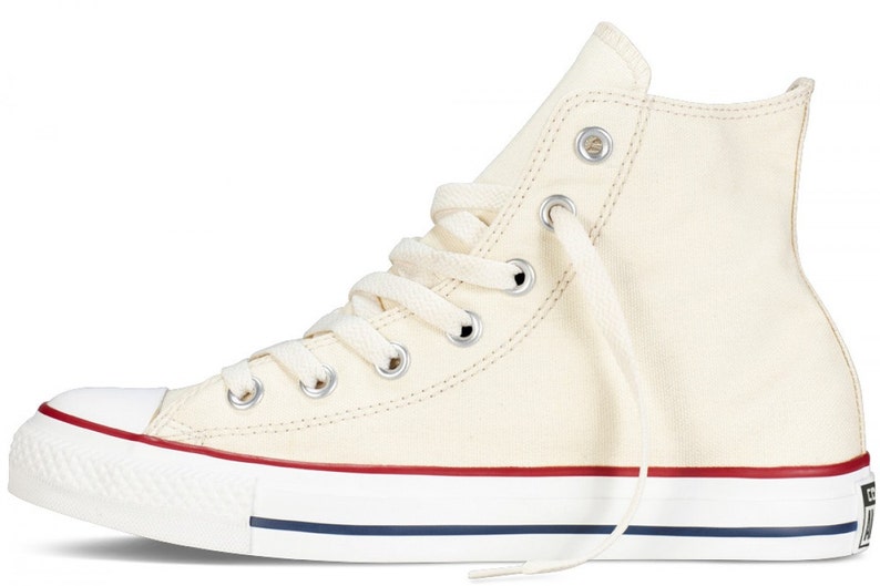 Ivory Cream Converse High Tops Canvas Off White Beige w/ Etsy