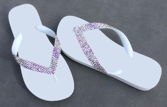 White bling flip best sale flops