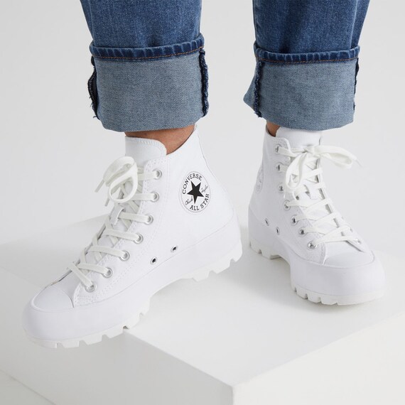 high top white platform converse