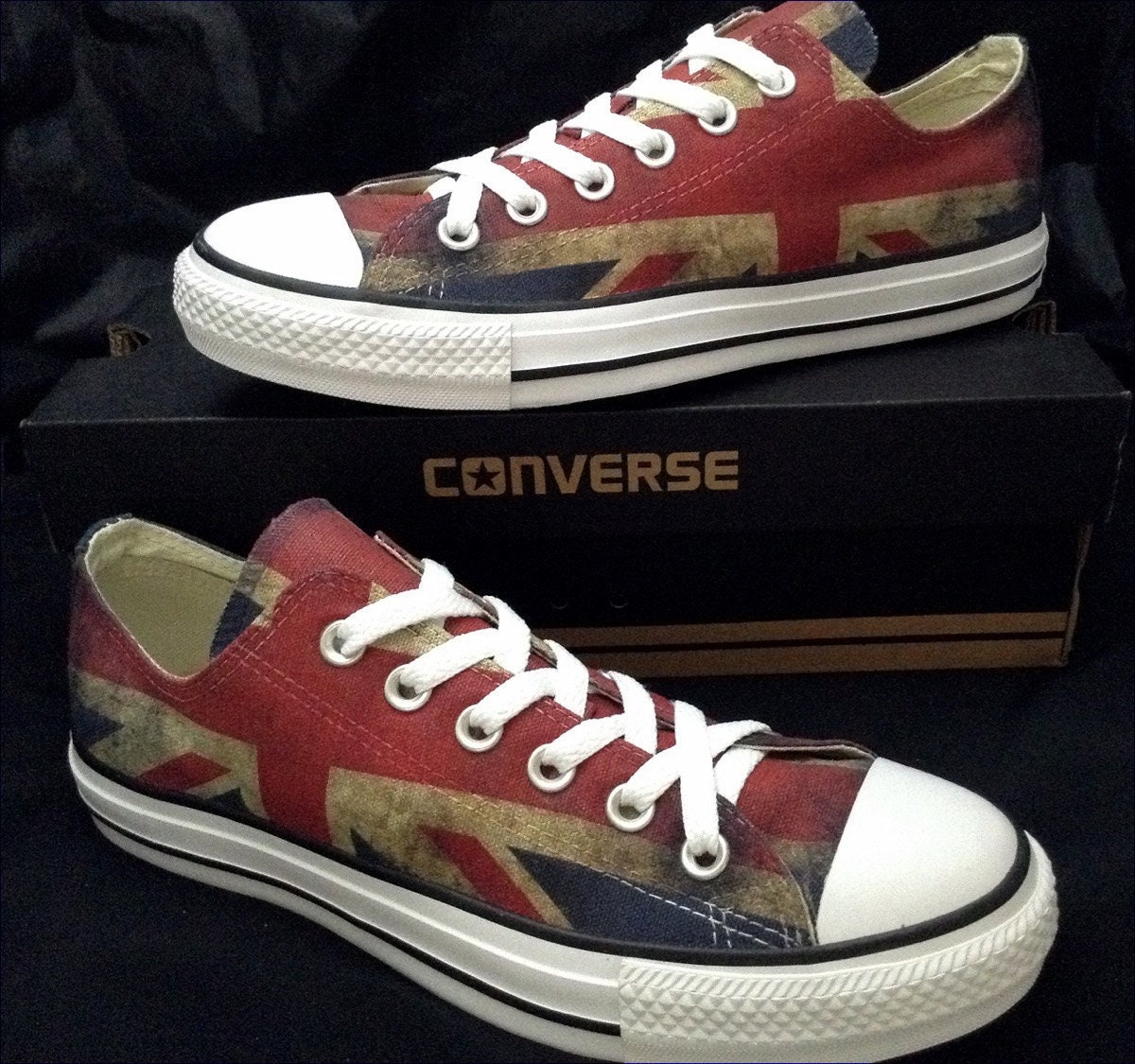 distressed union jack converse