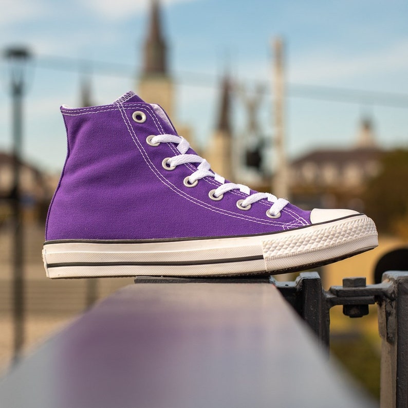purple high top platform converse