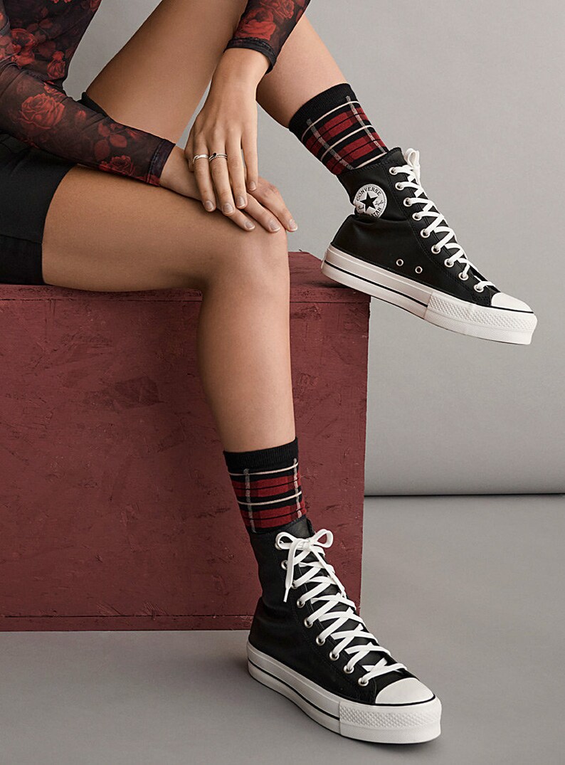 leather converse high top platform