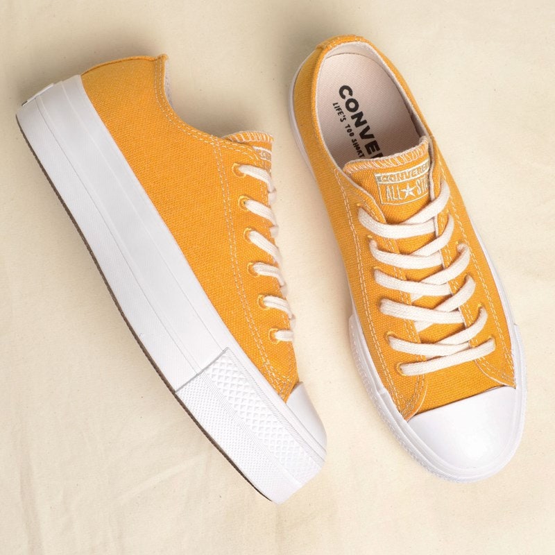 mustard yellow platform converse
