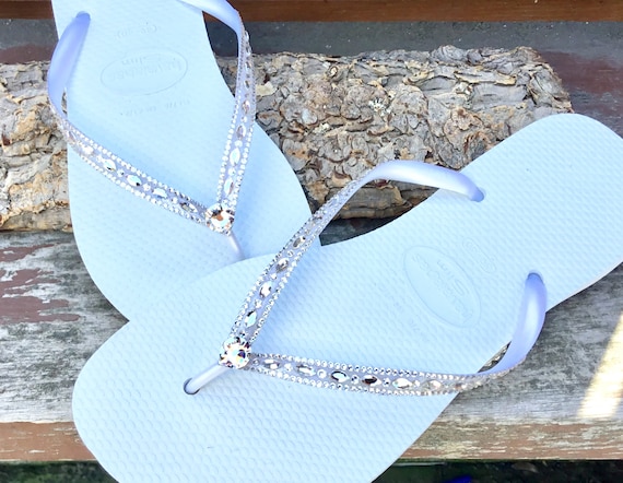 havaianas crystal flip flops