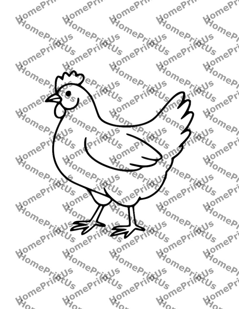 Chicken Embroidery Pattern, Clean Line Art, Hoop Art (PDF Download) - Etsy