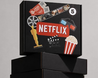 Movie Night Box - Editable sticker template for couples