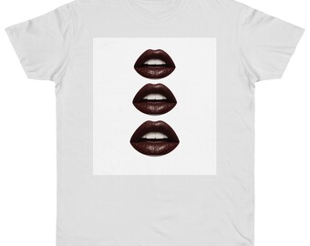 T-Shirt mit Lippen-Trio-Grafik – Trendiges, dunkles Lippen-T-Shirt