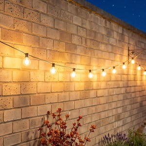 G40 Globe String Lights, Shatterproof Warm Amber Bulbs, Weatherproof Outdoor Patio Lighting