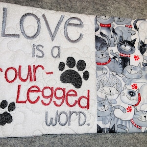 Cat lover mug rug, gift under 20 dollars, mug rug, friend gift, gift for cat lover, cats, kitten, mug rug, drink coaster, coaster, mug rug