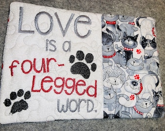 Cat lover mug rug, gift under 20 dollars, mug rug, friend gift, gift for cat lover, cats, kitten, mug rug, drink coaster, coaster, mug rug