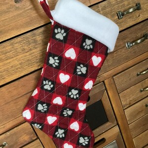 Dog Lover Christmas Stocking, Pet Stocking, Personalized Pet Christmas Stocking, Animal Stocking, Fast Shipping, Paws, Puppy, Cat Stocking