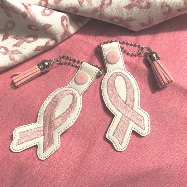 Pink Ribbon Key Fob,, Breast Cancer Awareness Key Holder, BCA, Breast Cancer, Key Fob, Cancer Awareness, Made in USA, Free Shipping