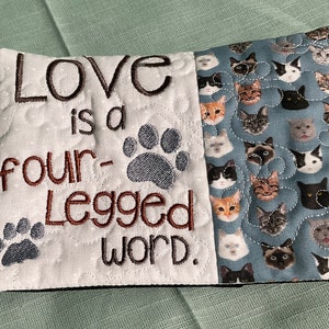 cat lover mug rug, calico cat coffee mug rug, mug rug, gift for pet lover, cat, mug rug, drink coaster, coaster, kitten mug rug, feline cats