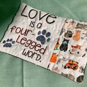 cat lover mug rug, calico cat coffee mug rug, mug rug, gift for pet lover, cat, mug rug, drink coaster, coaster, kitten mug rug, feline cats