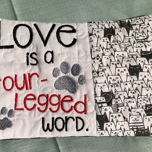 cat lover mug rug, calico cat coffee mug rug, mug rug, gift for pet lover, cat, mug rug, drink coaster, coaster, kitten mug rug, feline cats